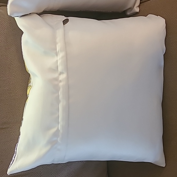 Two Pier 1 Purple and Yellow Floral Accent Pillows - Picture 6 of 8